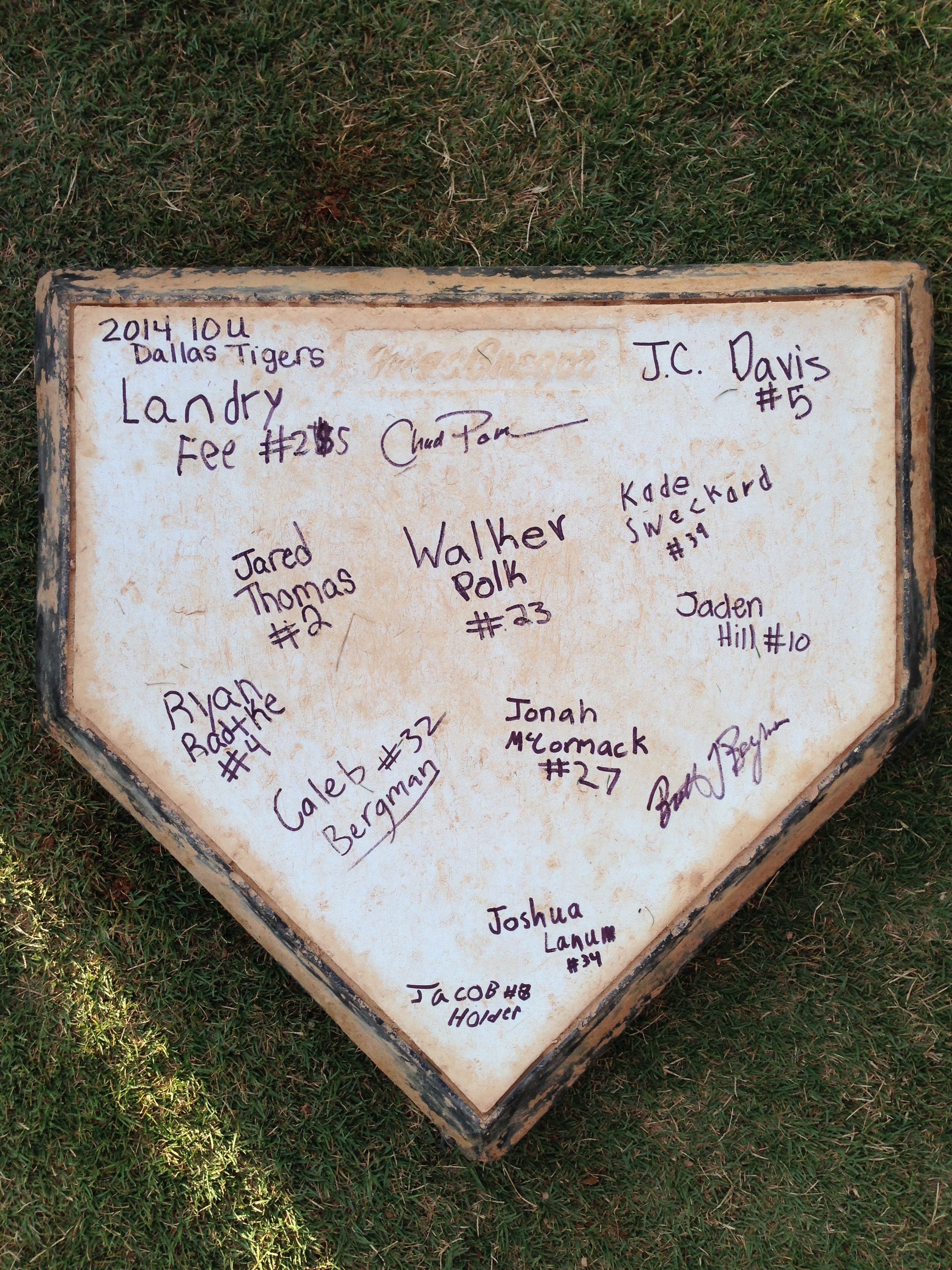 autographed homeplate